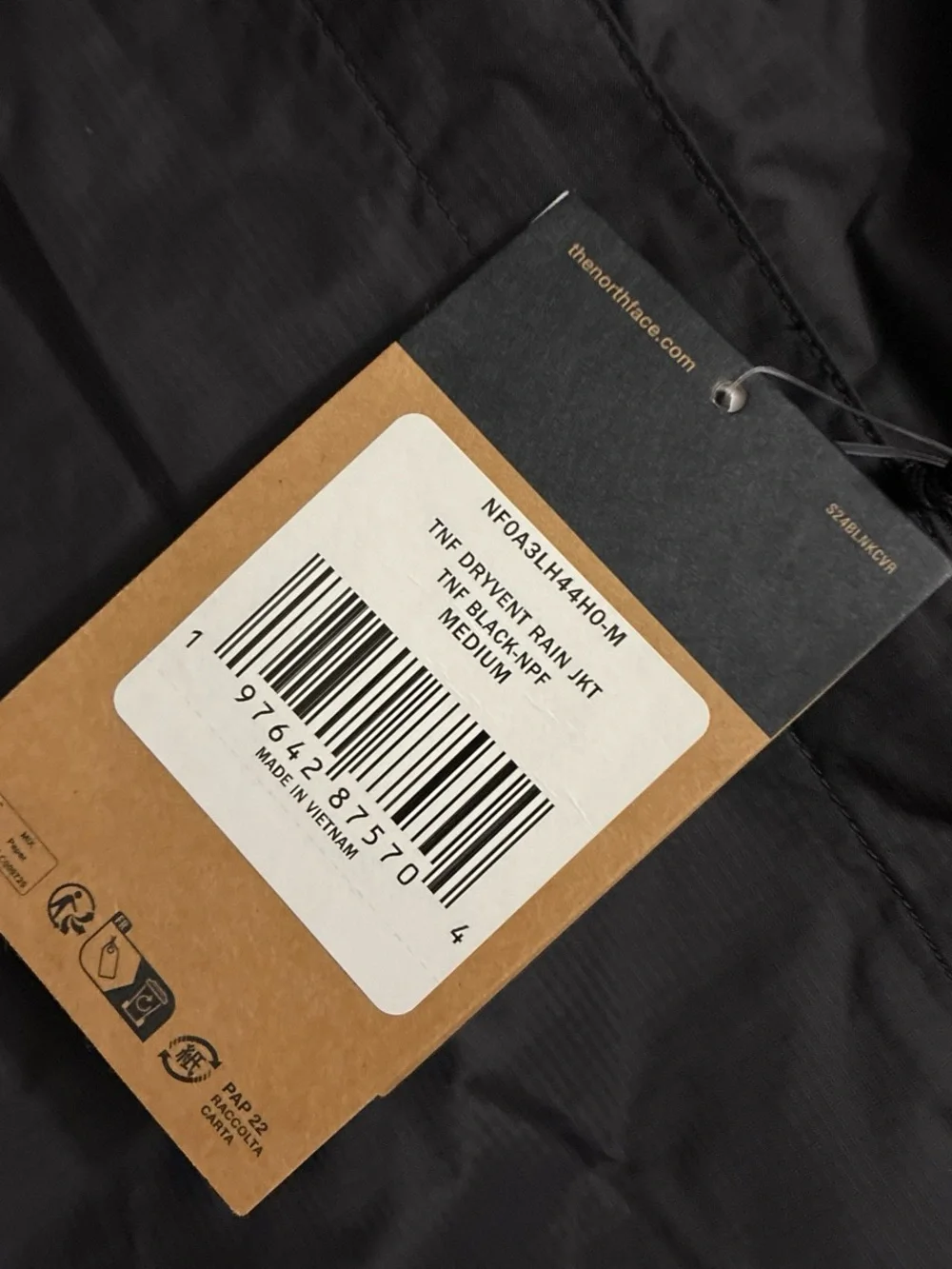 NWT. Brand New The North Face Black Dryvent Waterproof Hooded Jacket.